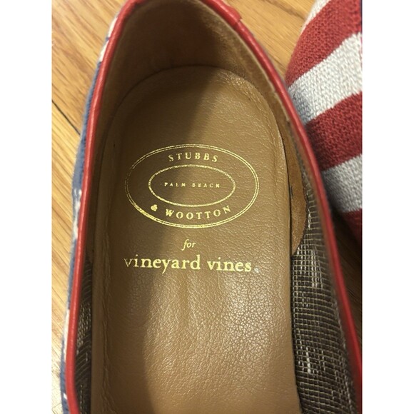 Vineyard Vines Stubbs & Wootton Flats Loafers Stars Stripes American Flag 8 - Picture 4 of 15